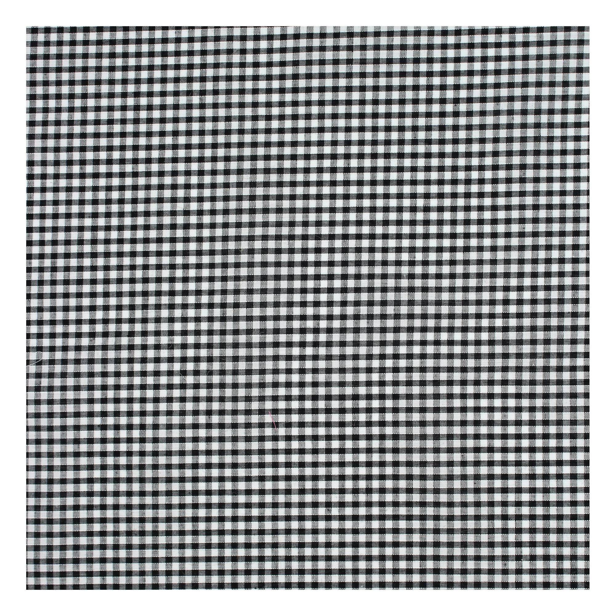 Black 1/8 Gingham Fabric by the Metre Hobbycraft