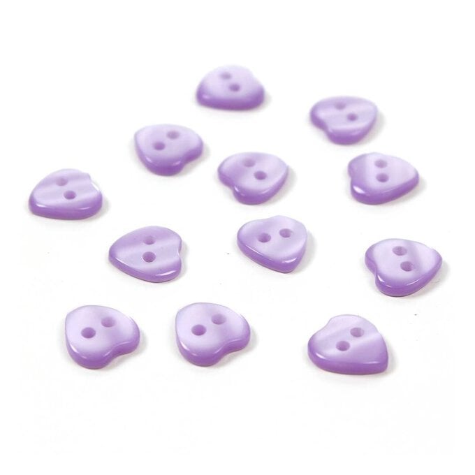 Hemline Lilac Basic Hearts Button 17 Pack image number 1