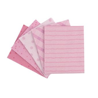 Pink Ombre Trend Cotton Fat Quarters 5 Pack