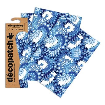 Decopatch Peacock Swirls Paper 3 Sheets
