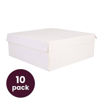 White Cake Box 14 Inches 10 Pack Bundle