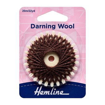 Hemline Brown Darning Wool 20m 