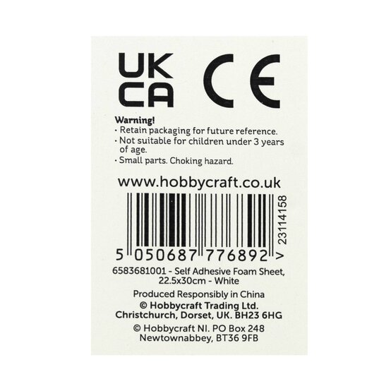 White Self-Adhesive EVA Foam Sheet 22.5 x 30cm image number 6