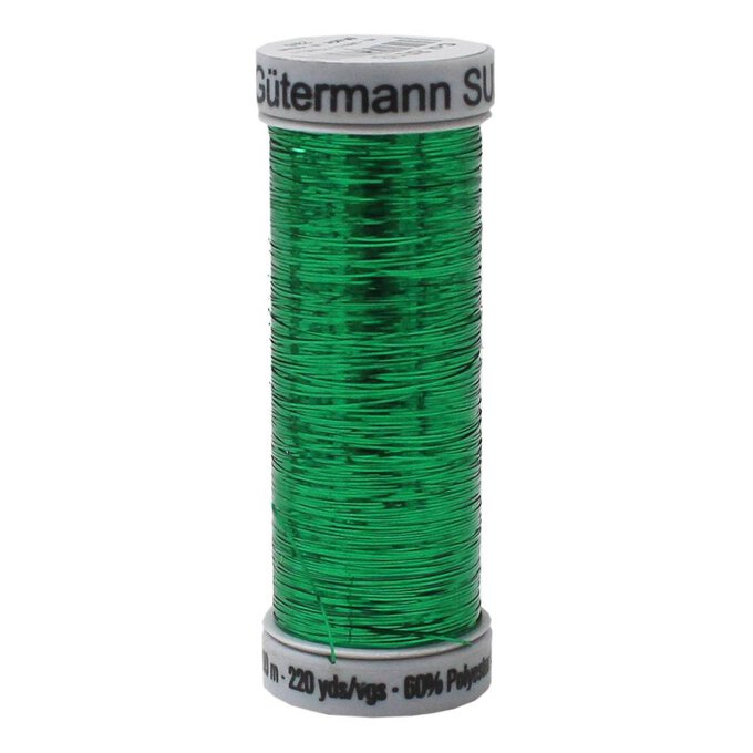 Gutermann Dark Green Metallic Sliver Embroidery Thread 200m (8018) image number 1