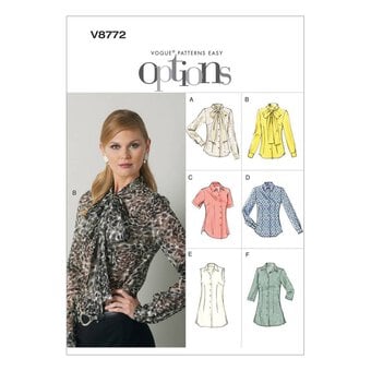 Vogue Women’s Blouse Sewing Pattern V8772 (6-14)