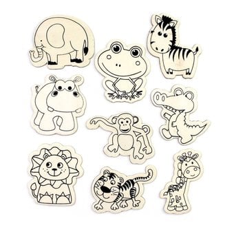 Decorate Your Own Animal Wooden Magnets 9 Pack