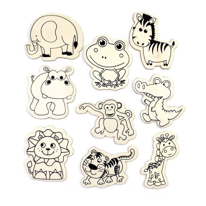 Decorate Your Own Animal Wooden Magnets 9 Pack image number 1