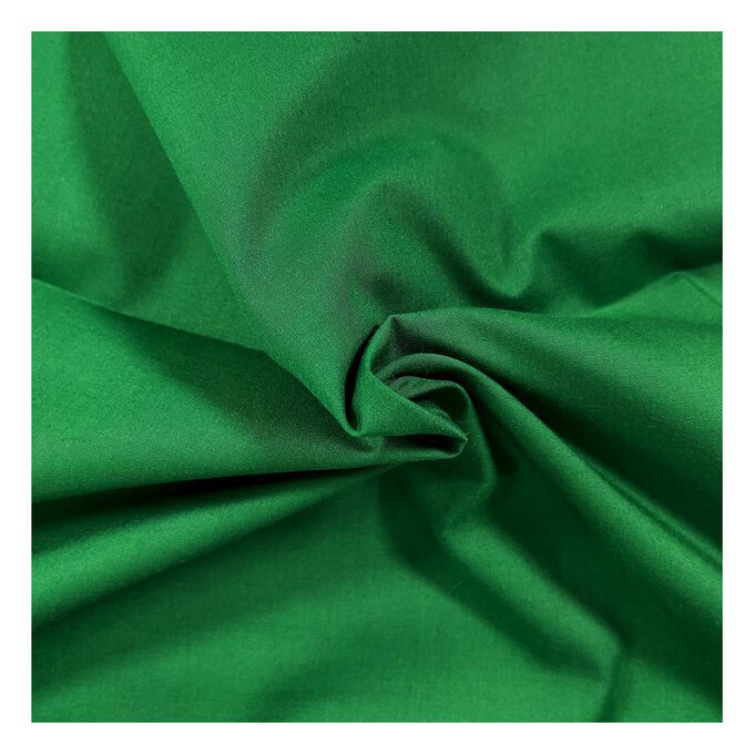 Emerald Polycotton Fabric by the Metre image number 1
