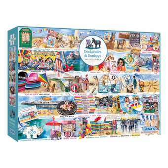 Gibsons Deckchairs and Donkeys Jigsaw Puzzle 1000 Pieces