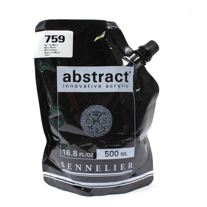 Sennelier Mars Black Abstract Acrylic Paint Pouch 500ml image number 1