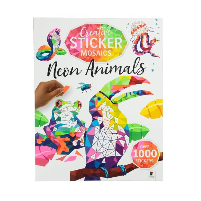 Neon Animals Creative Sticker Mosaics Book image number 1