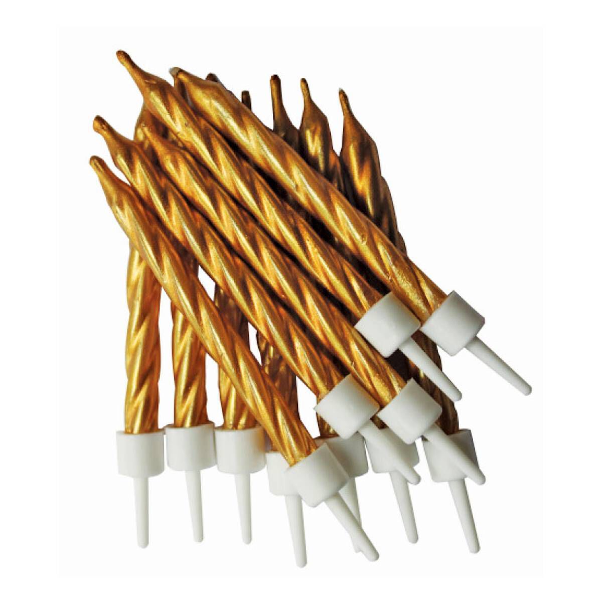 Metallic Gold Candles 12 Pack Hobbycraft