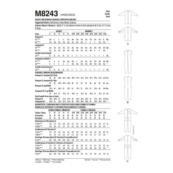McCall's Women's Jumpsuit Sewing Pattern M8243 (RR 18W-24W) image number 2
