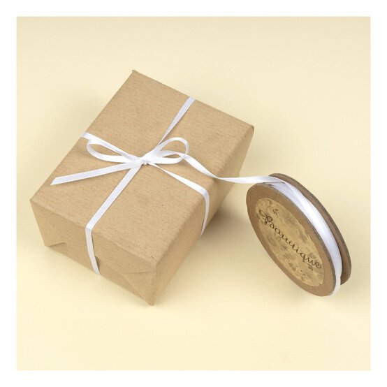 White Double-Faced Satin Ribbon 3mm x 5m image number 3