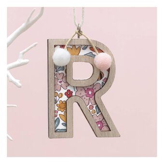 Hanging Wooden Letter R 7.5cm 
