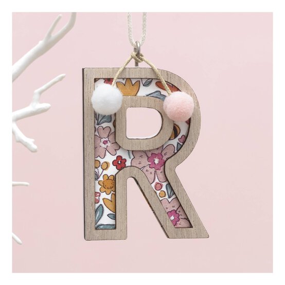 Hanging Wooden Letter R 7.5cm  image number 1