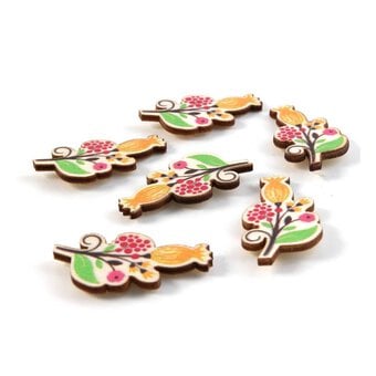 Yellow Flower Wooden Toppers 6 Pack image number 2