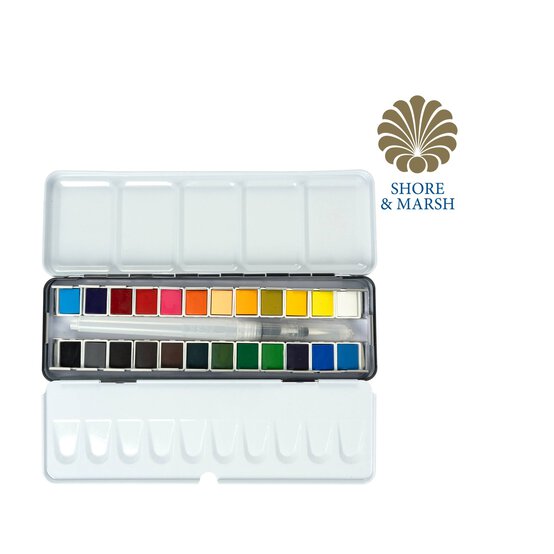 Shore & Marsh Half Pans Watercolour Set 24 Pack image number 1