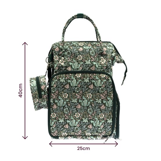 Floral Wood Block Rucksack Craft Bag image number 6