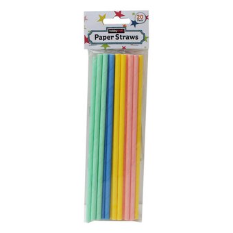 Coloured Paper Straws 20 Pack