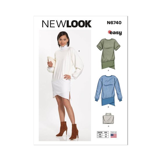 New Look Women's Mini Dress Sewing Pattern 6740 (6-18) image number 1