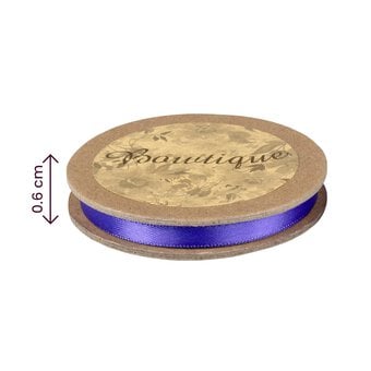 Purple Double-Faced Satin Ribbon 6mm x 5m image number 4
