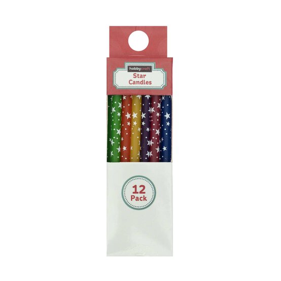 Rainbow Star Candles 12 Pack image number 3