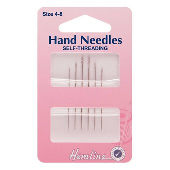 Hemline Size 4 to 8 Self Threading Hand Needles 6 Pack