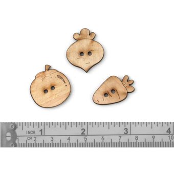 Trimits Wooden Fruit and Veg Buttons 6 Pieces image number 3