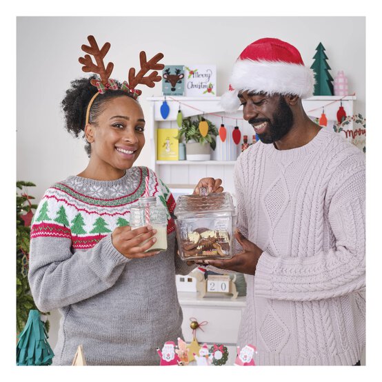 Glass Gingerbread House Drinking Jar image number 3