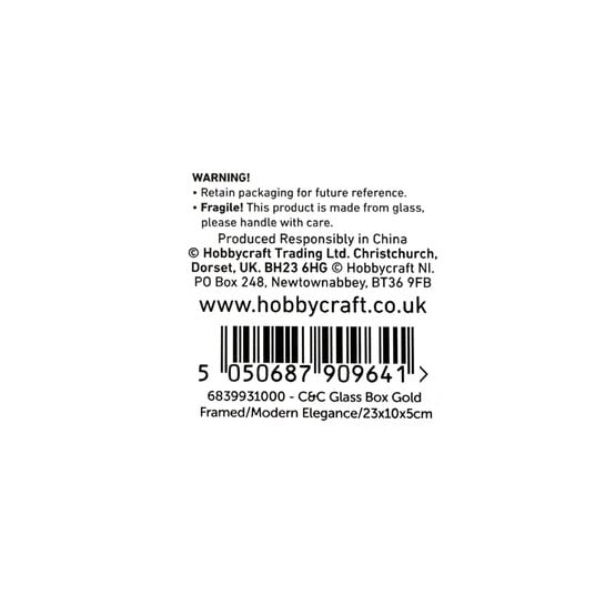 Create & Celebrate Gold Framed Glass Box 23cm x 10cm image number 4
