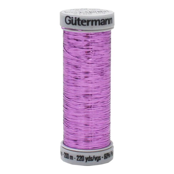 Gutermann Violet Metallic Sliver Embroidery Thread 200m (8012) image number 1