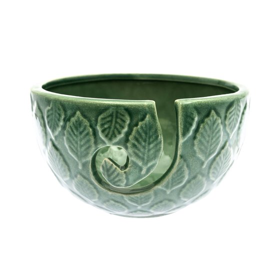 Green Leaf Pattern Yarn Bowl image number 4