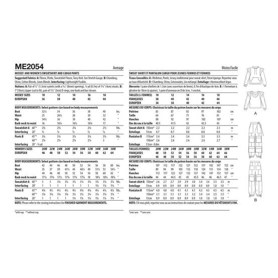 Know Me Women's Sportswear  Sewing Pattern ME2054 (W3 30W-38W) image number 2