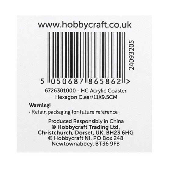 Clear Hexagon Acrylic Coaster image number 4