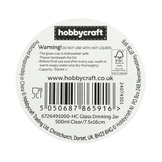 Glass Drinking Jar 500ml image number 6