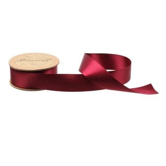Wine Double-Faced Satin Ribbon 24mm x 5m