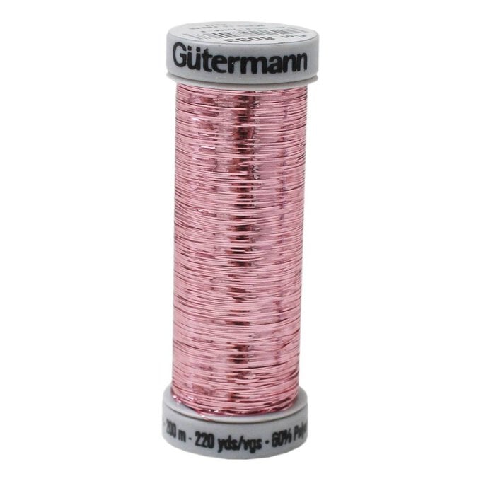 Gutermann Dark Pink Metallic Sliver Embroidery Thread 200m (8033) image number 1