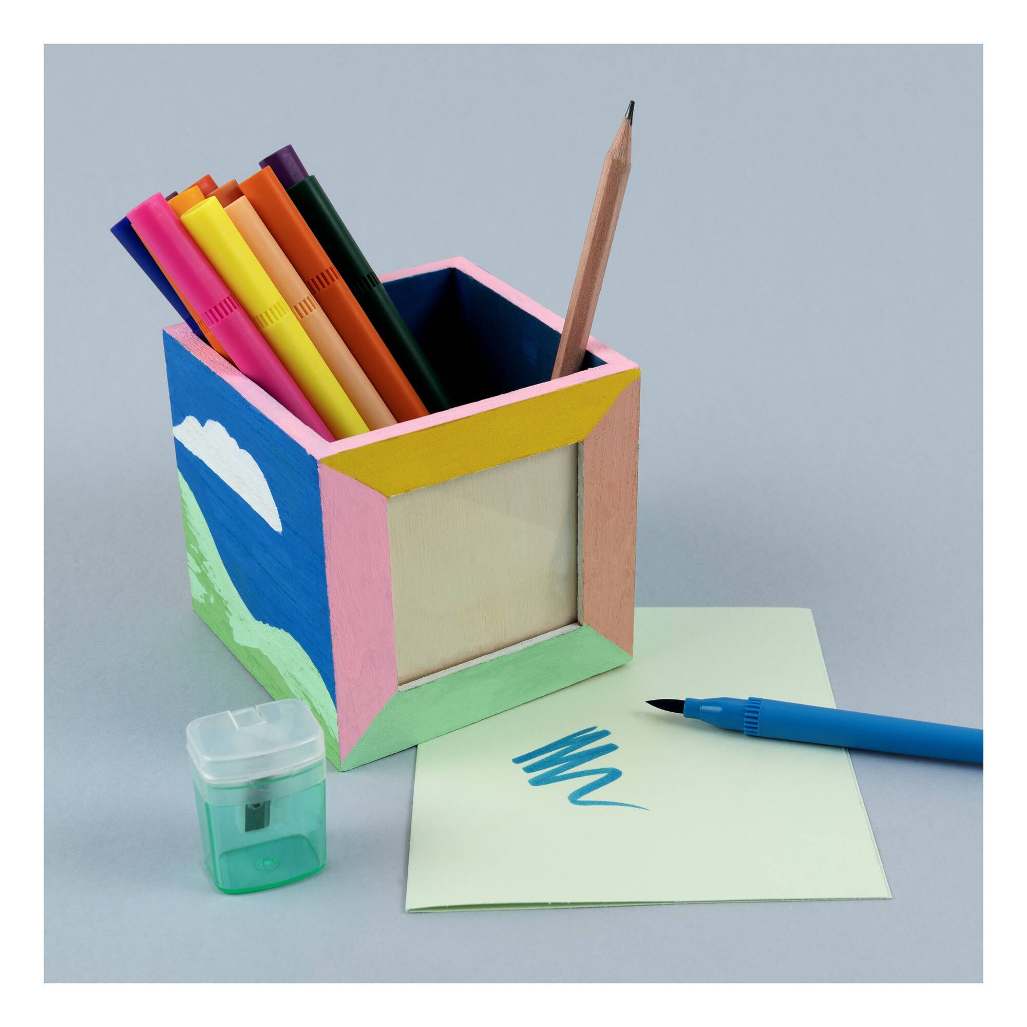 Mini Pen Holder Desktop Pencil Organizer Plastic Stationery Storage Box For Student And Office Use From Plates & Brackets - Price 5.06