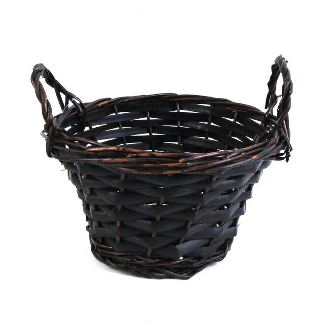 Brown Circle Willow Basket 18.5cm x 18.5cm image number 1