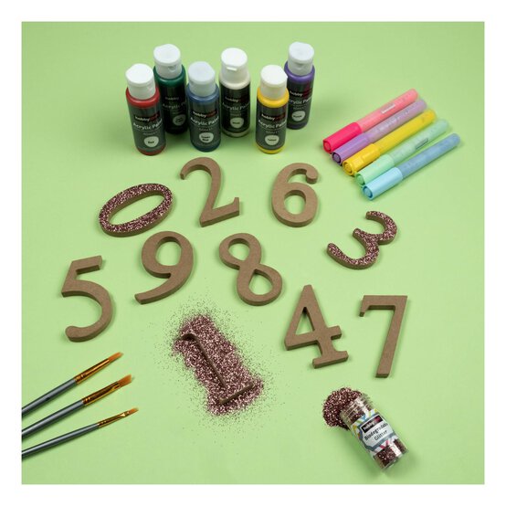 Mini MDF Wooden Number 9 8cm image number 3