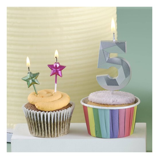 Whisk Silver Faceted Number 9 Candle image number 2