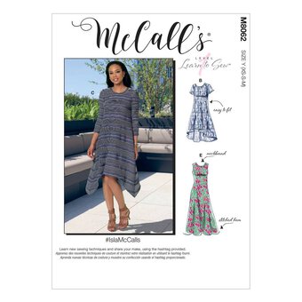 McCall&rsquo;s Women's Dress Sewing Pattern XS-M M8062
