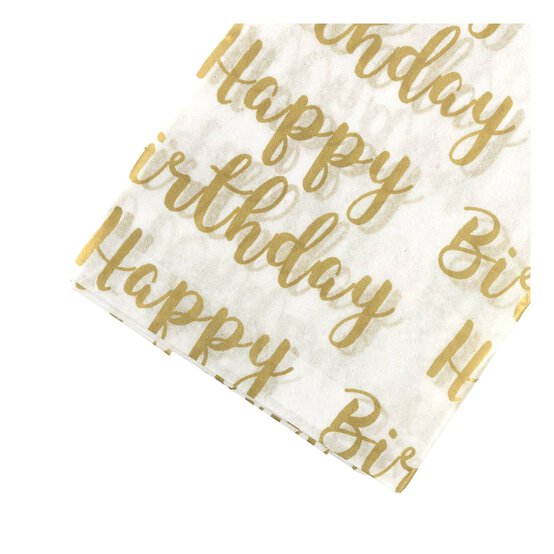 Happy Birthday Printed Tissue Paper 50cm x 75cm 6 Pack image number 3
