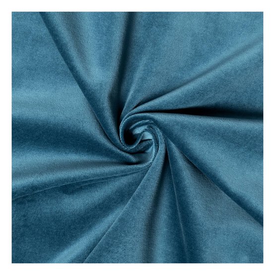 Teal Cotton Velvet Fabric by the Metre image number 1