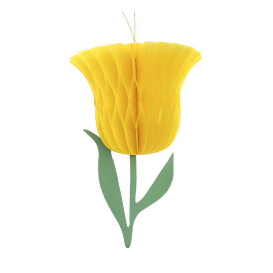 Yellow Honeycomb Tulip Decoration 15cm image number 4
