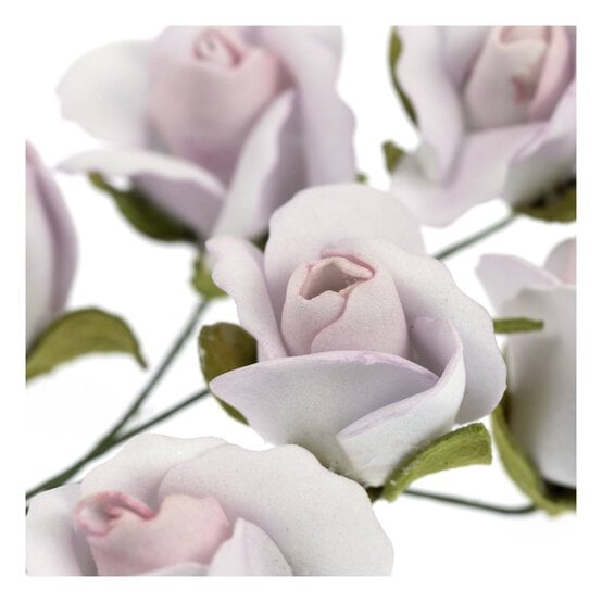 Handmade Blush Rose Wired Floral Picks 6 Pack  image number 3