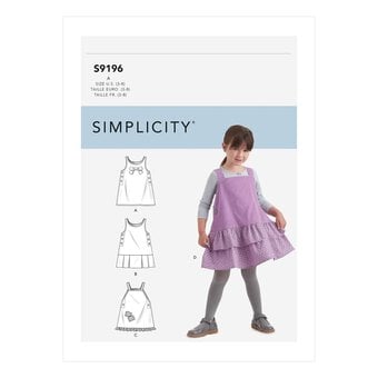 Simplicity Kids' Pinafore Dress Sewing Pattern S9196 (3-8)