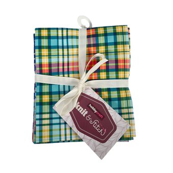 Check Madras Cotton Fat Quarters 5 Pack