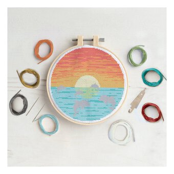 Dolphins Cross Stitch Kit 20cm